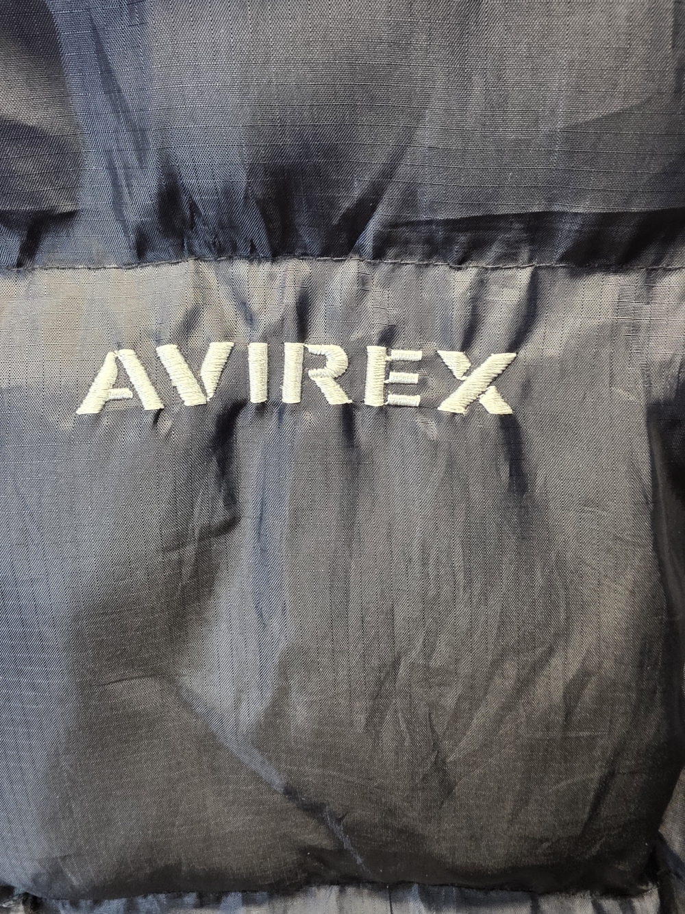 Y2K Avirex Men's Black Puffer Vest - Insulated Quilted Jacket Packable Hood LG - Picture 2 of 10